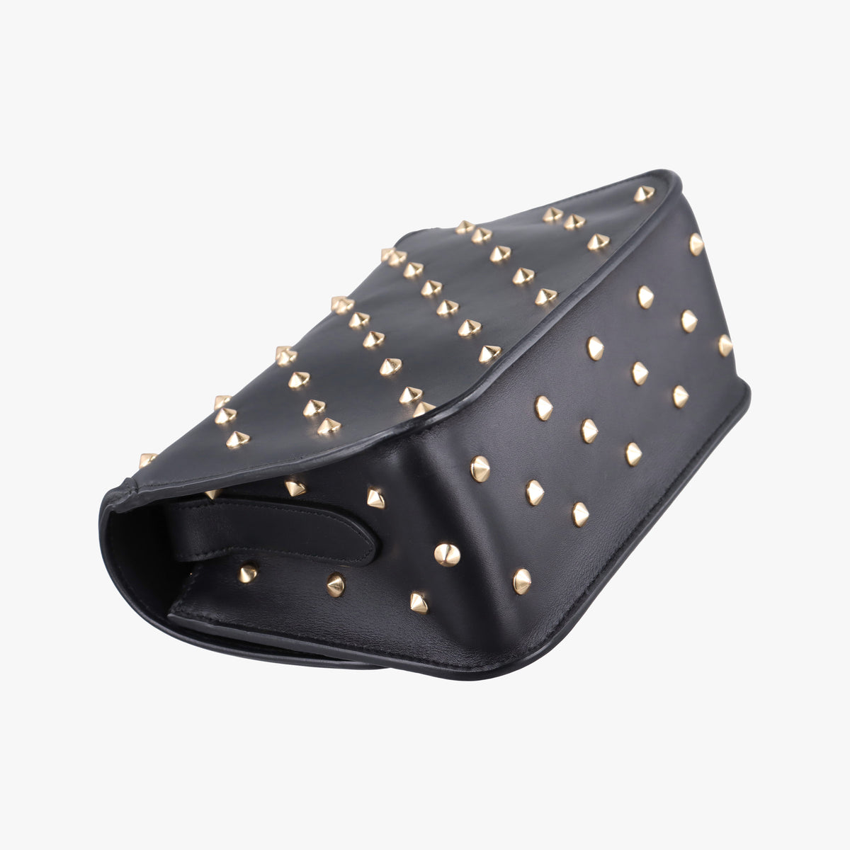 Pre-owned Alexander McQueen Studded Skull Padlock Black Leather  shoulderbag | stylenewstar
