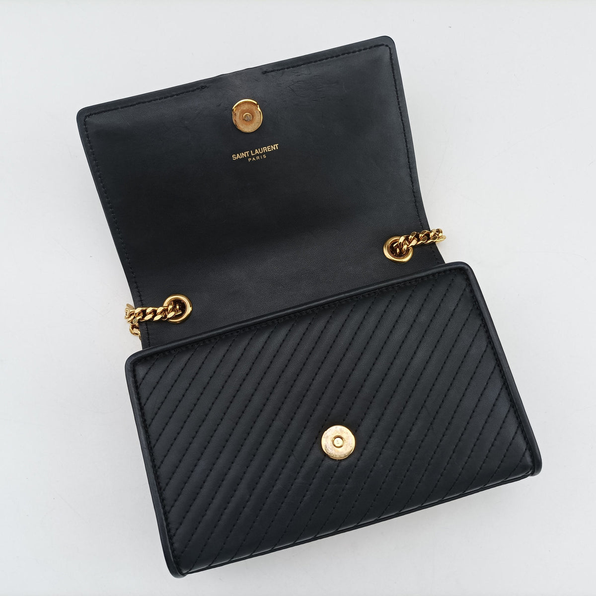 Secondhand Yves Saint Laurent Monogram Kate Black Leather 356096 shoulderbag | stylenewstar