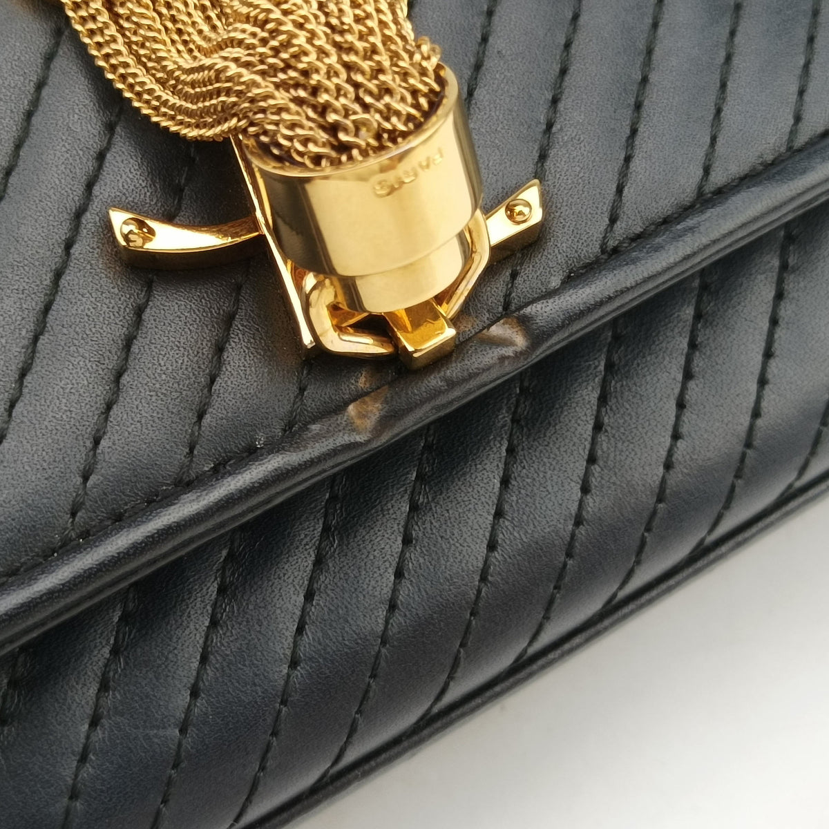 Secondhand Yves Saint Laurent Monogram Kate Black Leather 356096 shoulderbag | stylenewstar