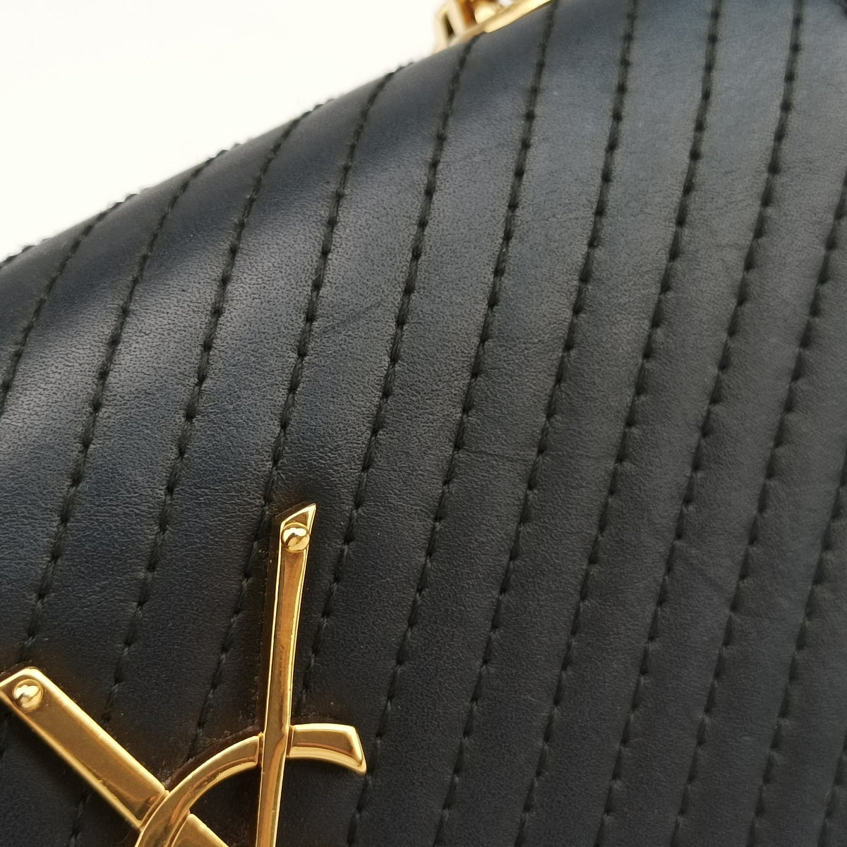Secondhand Yves Saint Laurent Monogram Kate Black Leather 356096 shoulderbag | stylenewstar