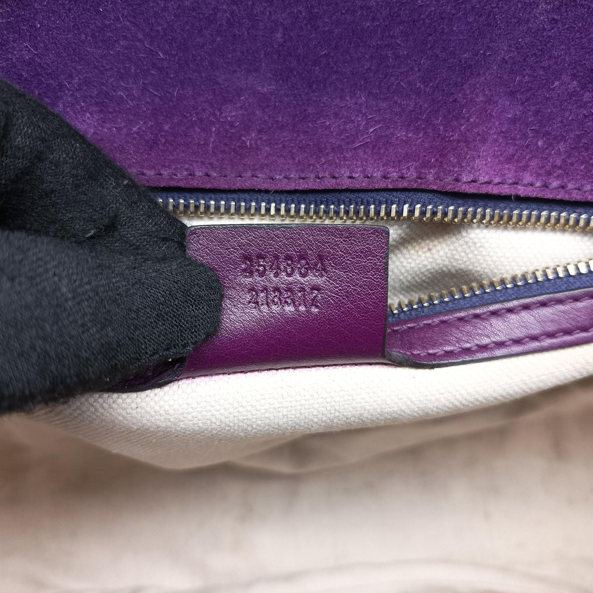 Pre-owned Gucci New Bamboo Purple Patent Leather 254884 shoulderbag | stylenewstar