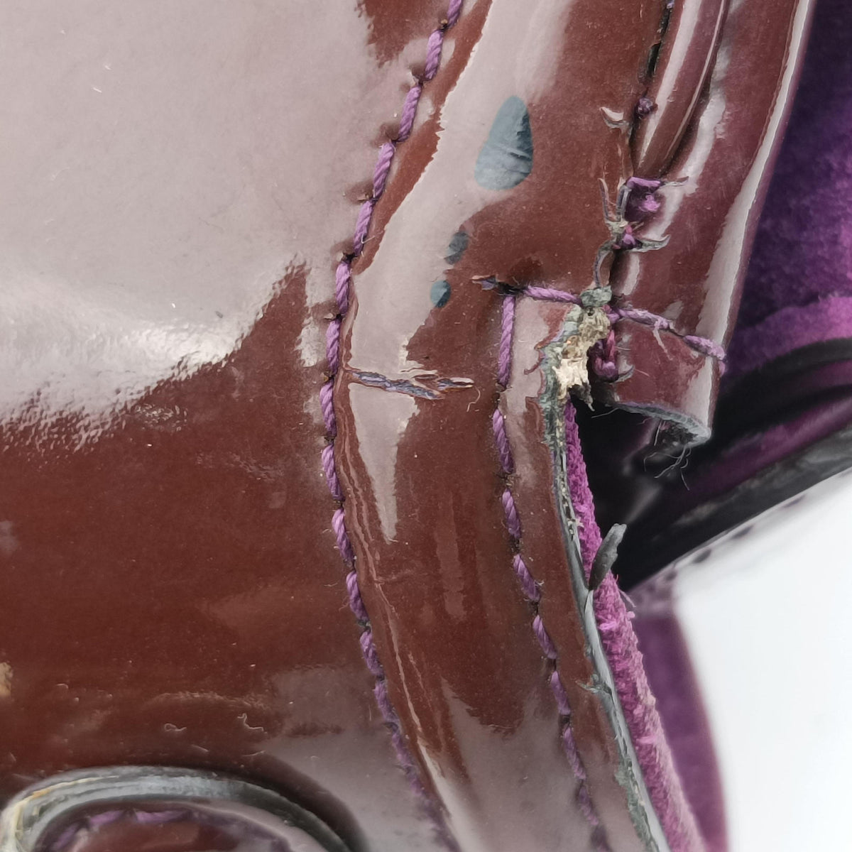 Pre-owned Gucci New Bamboo Purple Patent Leather 254884 shoulderbag | stylenewstar
