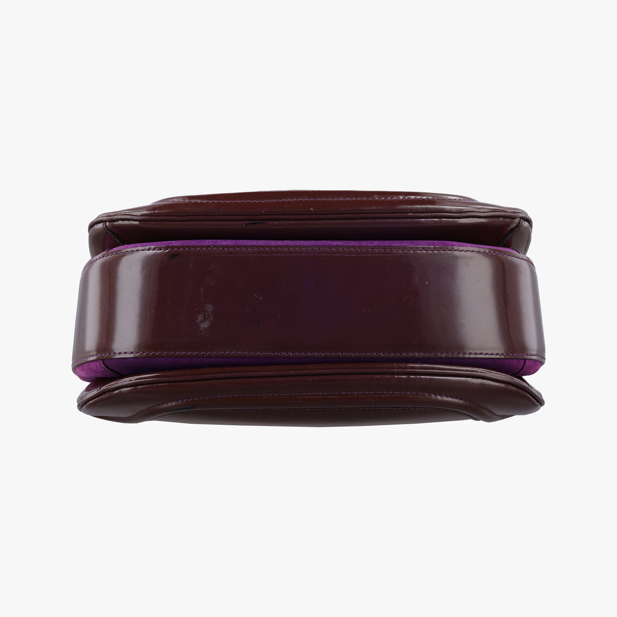 Pre-owned Gucci New Bamboo Purple Patent Leather 254884 shoulderbag | stylenewstar