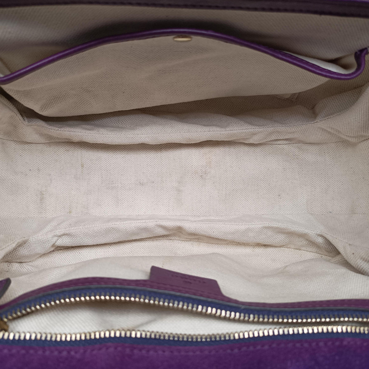 Pre-owned Gucci New Bamboo Purple Patent Leather 254884 shoulderbag | stylenewstar