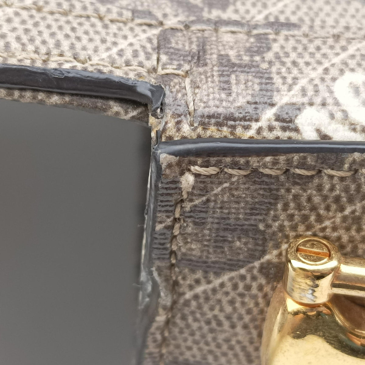 Pre-owned Gucci Horsebit 1955 Beige×Brown PVC coated canvas 658574 shoulderbag | stylenewstar