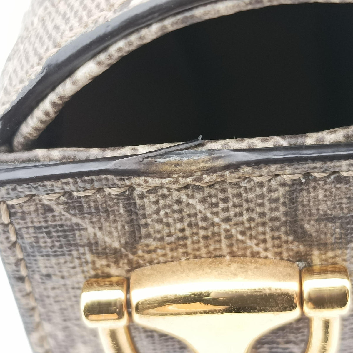 Pre-owned Gucci Horsebit 1955 Beige×Brown PVC coated canvas 658574 shoulderbag | stylenewstar