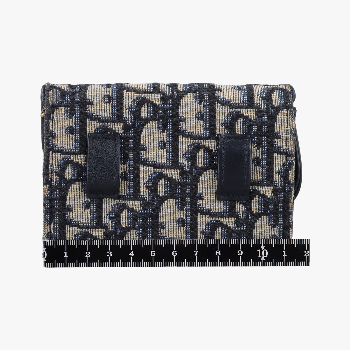 Pre-owned Christian Dior Saddle Navy jacquard×Leather  shoulderbag | stylenewstar