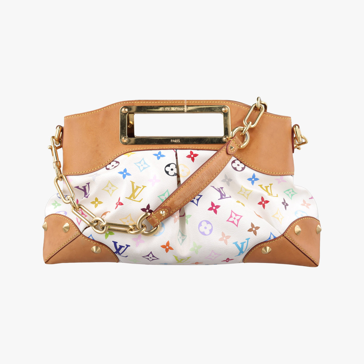 Secondhand Louis Vuitton JUDY MM white Monogram Multicolor M40255 shoulderbag | stylenewstar