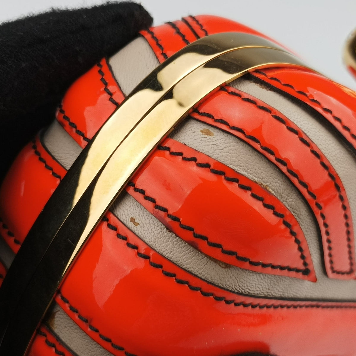 Secondhand Alexander McQueen skull clutch Orange Enamel x Leather  clutchbag | stylenewstar
