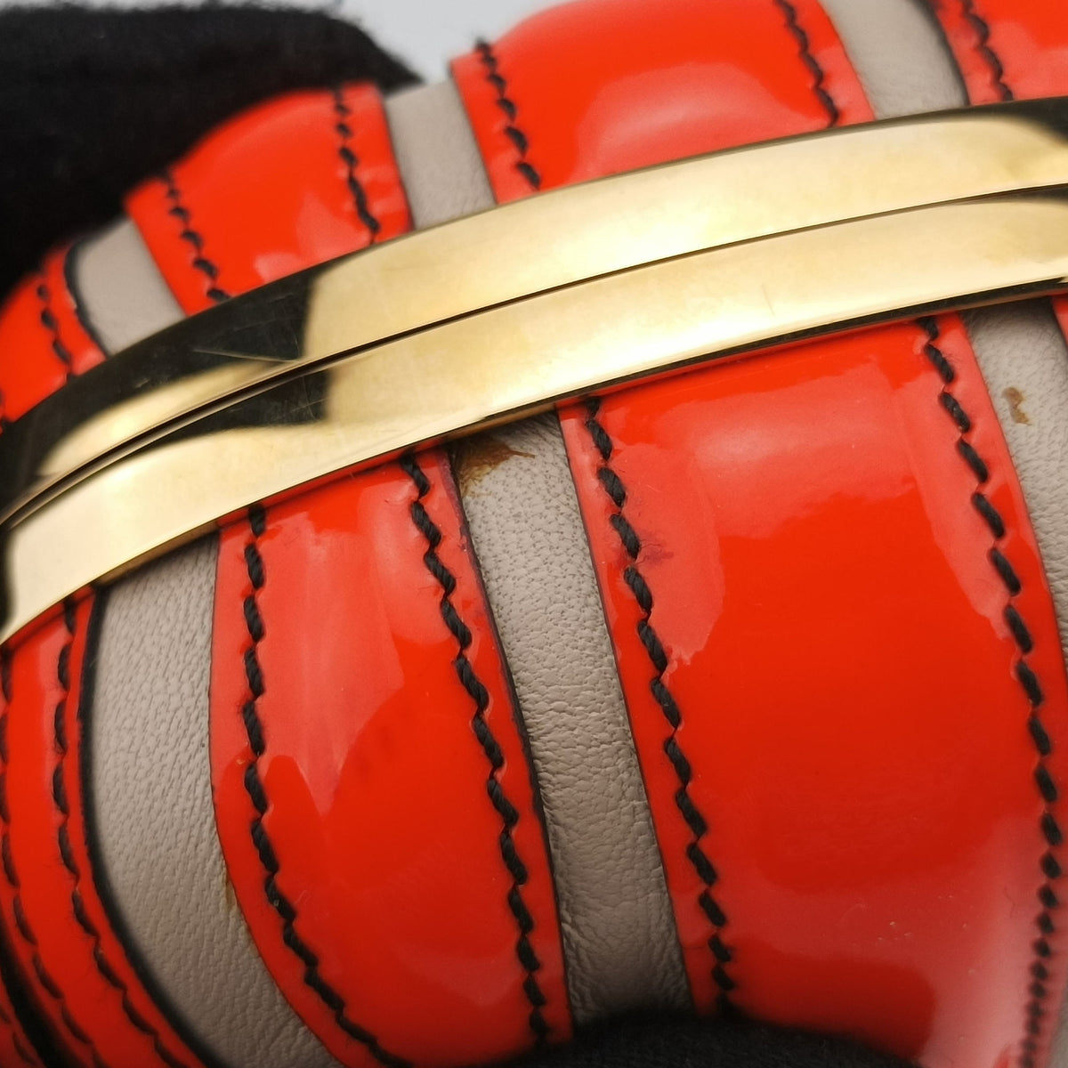 Secondhand Alexander McQueen skull clutch Orange Enamel x Leather  clutchbag | stylenewstar