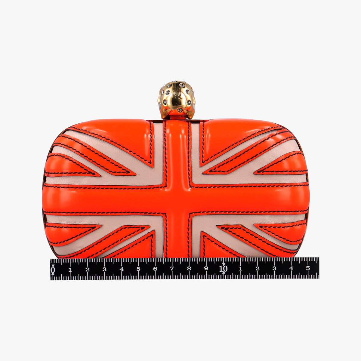 Secondhand Alexander McQueen skull clutch Orange Enamel x Leather  clutchbag | stylenewstar