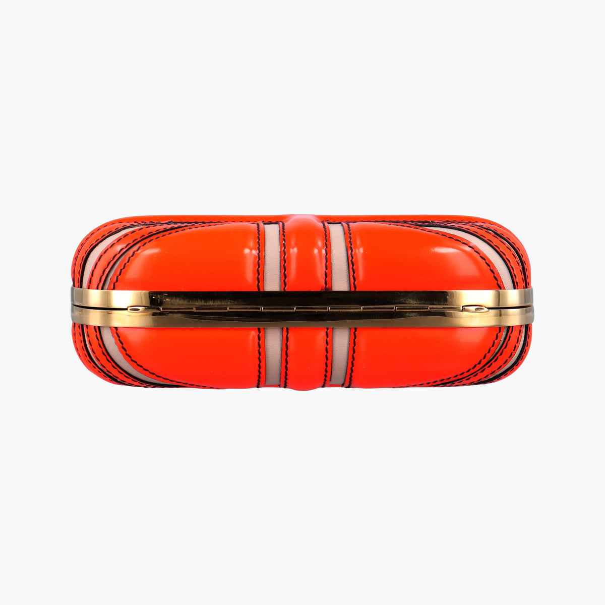 Secondhand Alexander McQueen skull clutch Orange Enamel x Leather  clutchbag | stylenewstar
