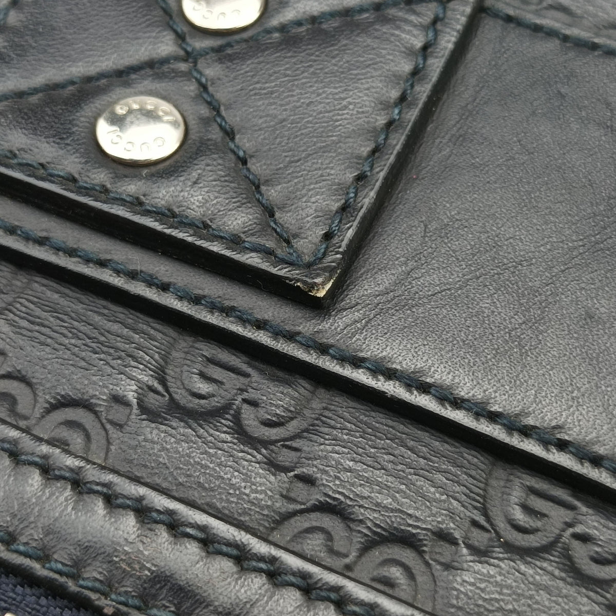 Pre-owned Gucci Guccissima Briefcase Business Black Leather 328937 handbag | stylenewstar