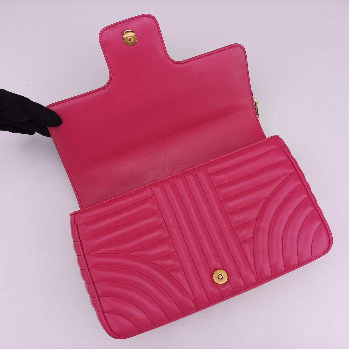 Pre-owned Prada Diagramme Pink Leather 1BD108 shoulderbag | stylenewstar