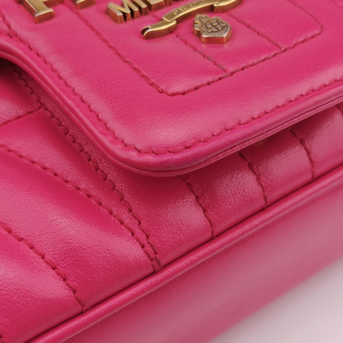 Pre-owned Prada Diagramme Pink Leather 1BD108 shoulderbag | stylenewstar