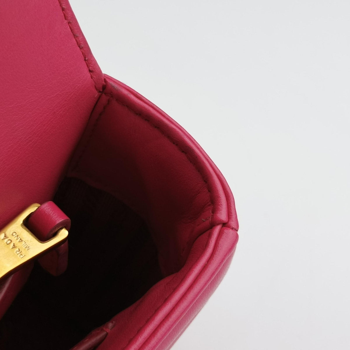 Pre-owned Prada Diagramme Pink Leather 1BD108 shoulderbag | stylenewstar