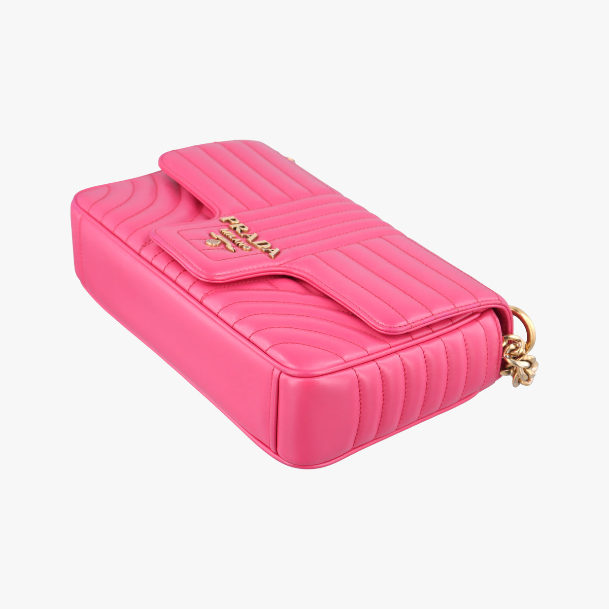Pre-owned Prada Diagramme Pink Leather 1BD108 shoulderbag | stylenewstar