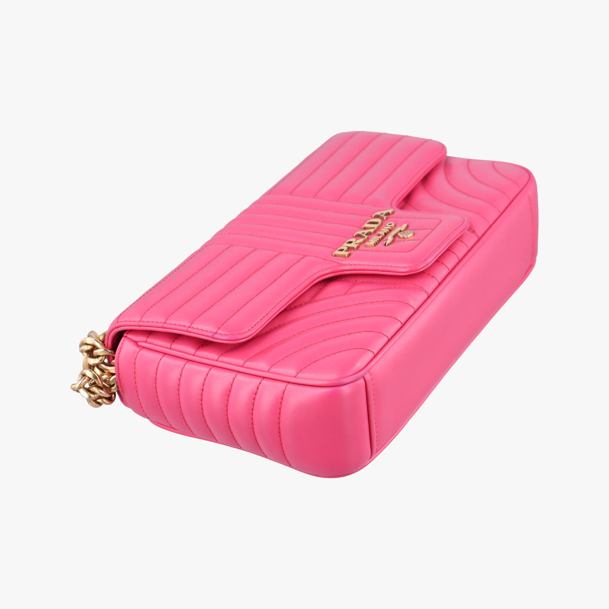 Pre-owned Prada Diagramme Pink Leather 1BD108 shoulderbag | stylenewstar