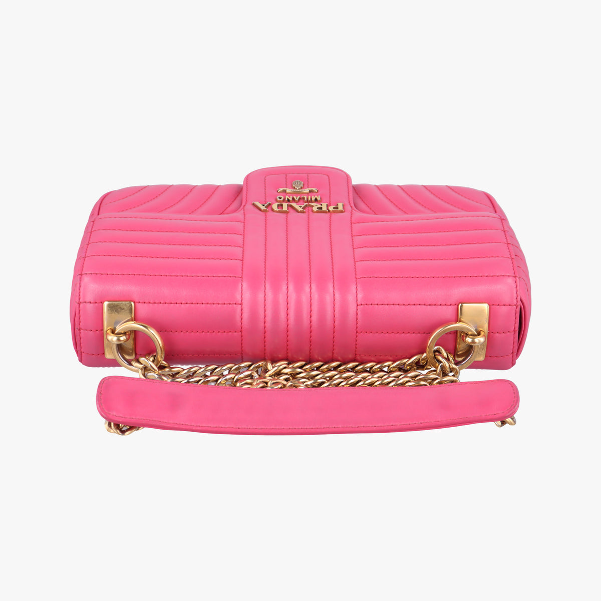 Pre-owned Prada Diagramme Pink Leather 1BD108 shoulderbag | stylenewstar