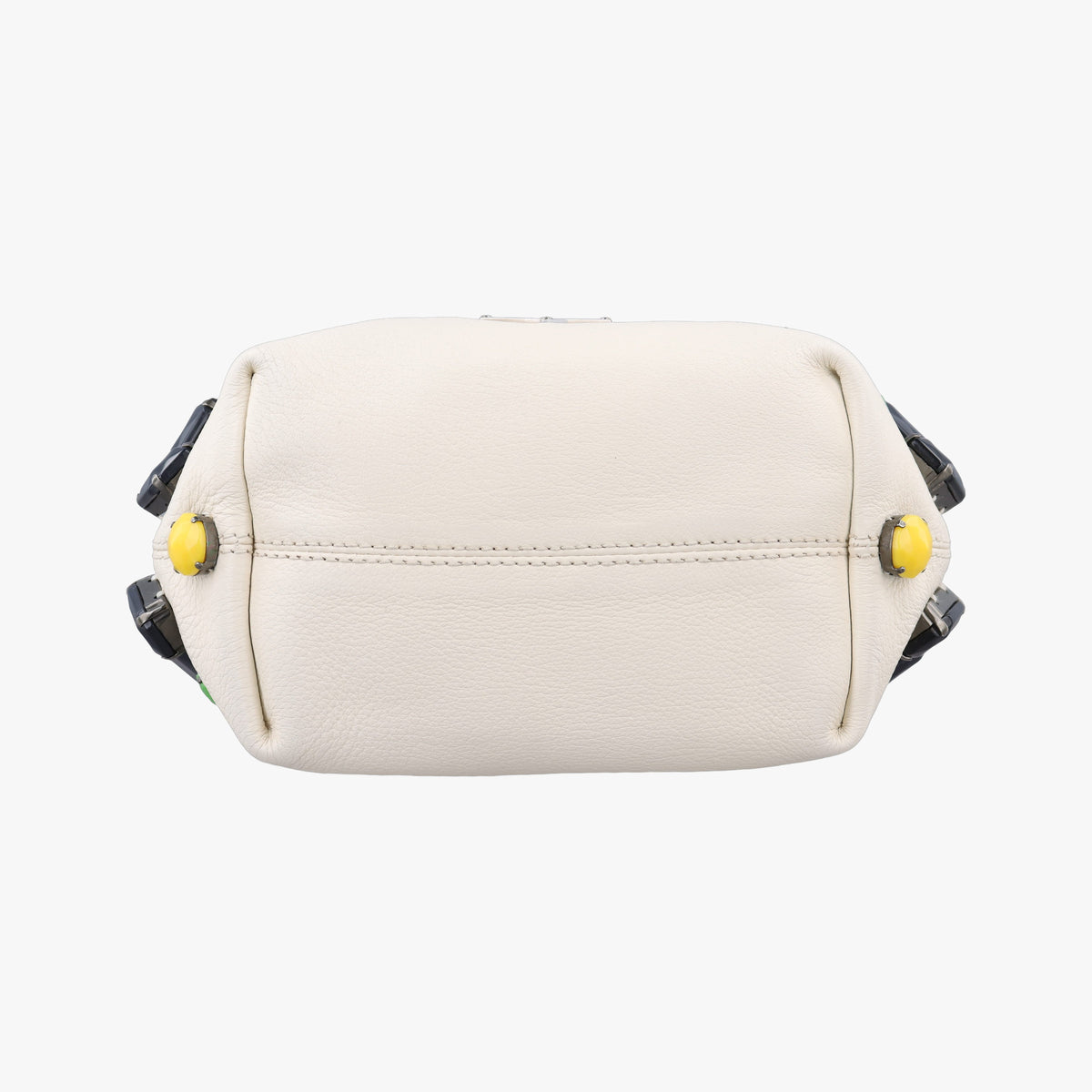 Pre-owned Prada Ring Bag White Leather  handbag | stylenewstar
