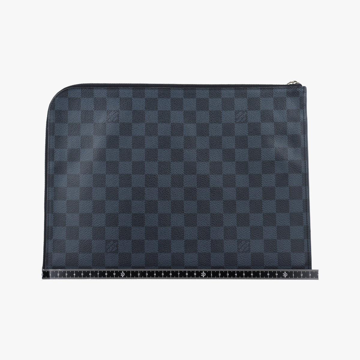 Pre-owned Louis Vuitton Pochette Jour GM America's Cup Noir × Tri-Color Damier Cobalt canvas N41639 clutchbag | stylenewstar