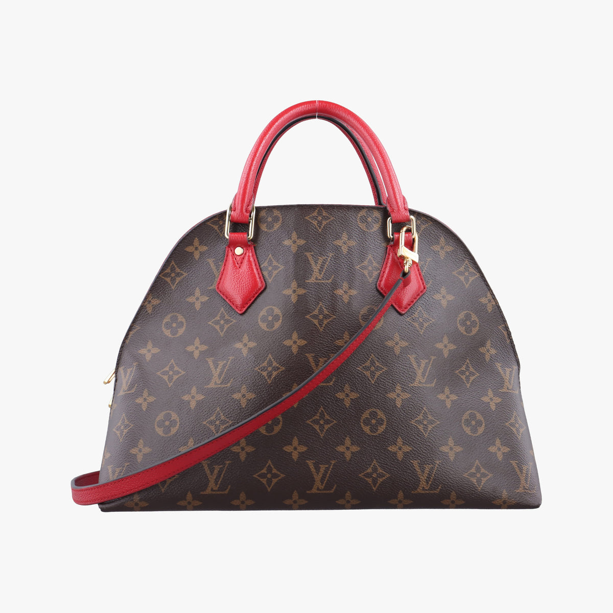Pre-owned Louis Vuitton Alma Bag Into Bag Brown×Rouge Monogram Canvas M41779 shoulderbag | stylenewstar