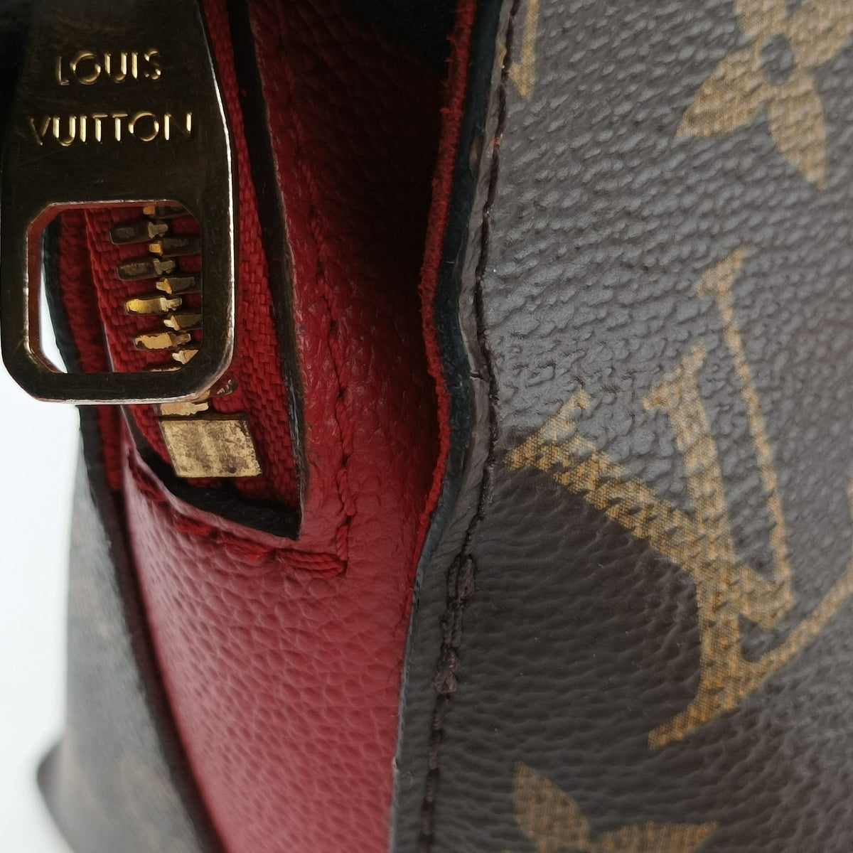 Pre-owned Louis Vuitton Alma Bag Into Bag Brown×Rouge Monogram Canvas M41779 shoulderbag | stylenewstar