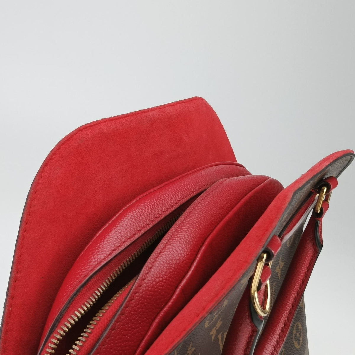 Pre-owned Louis Vuitton Alma Bag Into Bag Brown×Rouge Monogram Canvas M41779 shoulderbag | stylenewstar