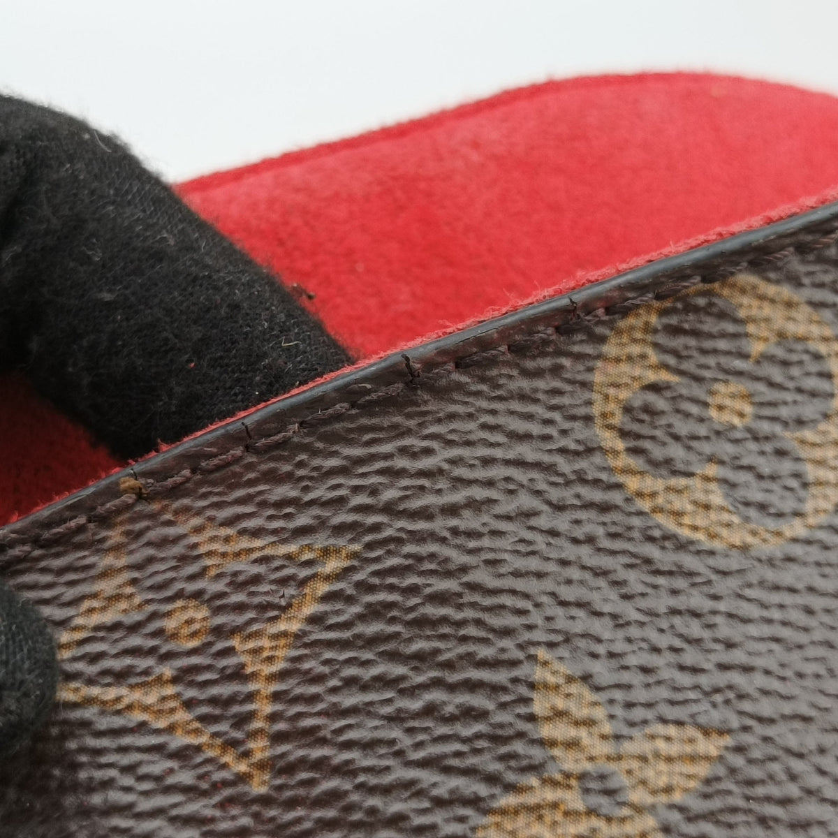 Pre-owned Louis Vuitton Alma Bag Into Bag Brown×Rouge Monogram Canvas M41779 shoulderbag | stylenewstar
