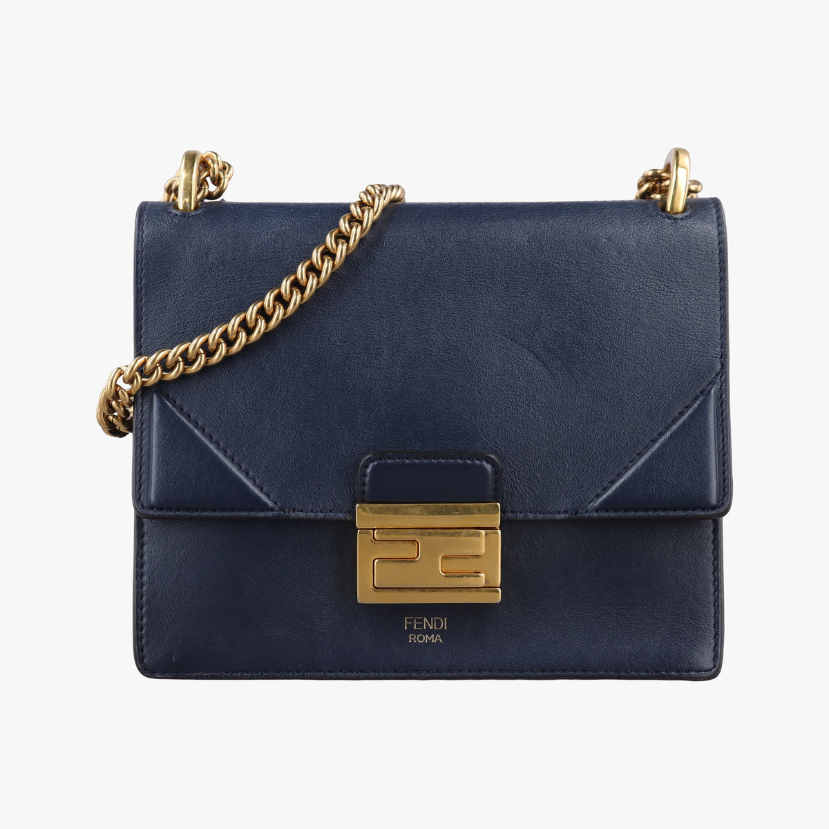 Pre-owned Fendi KAN U Blue Leather 8BT312 shoulderbag | stylenewstar