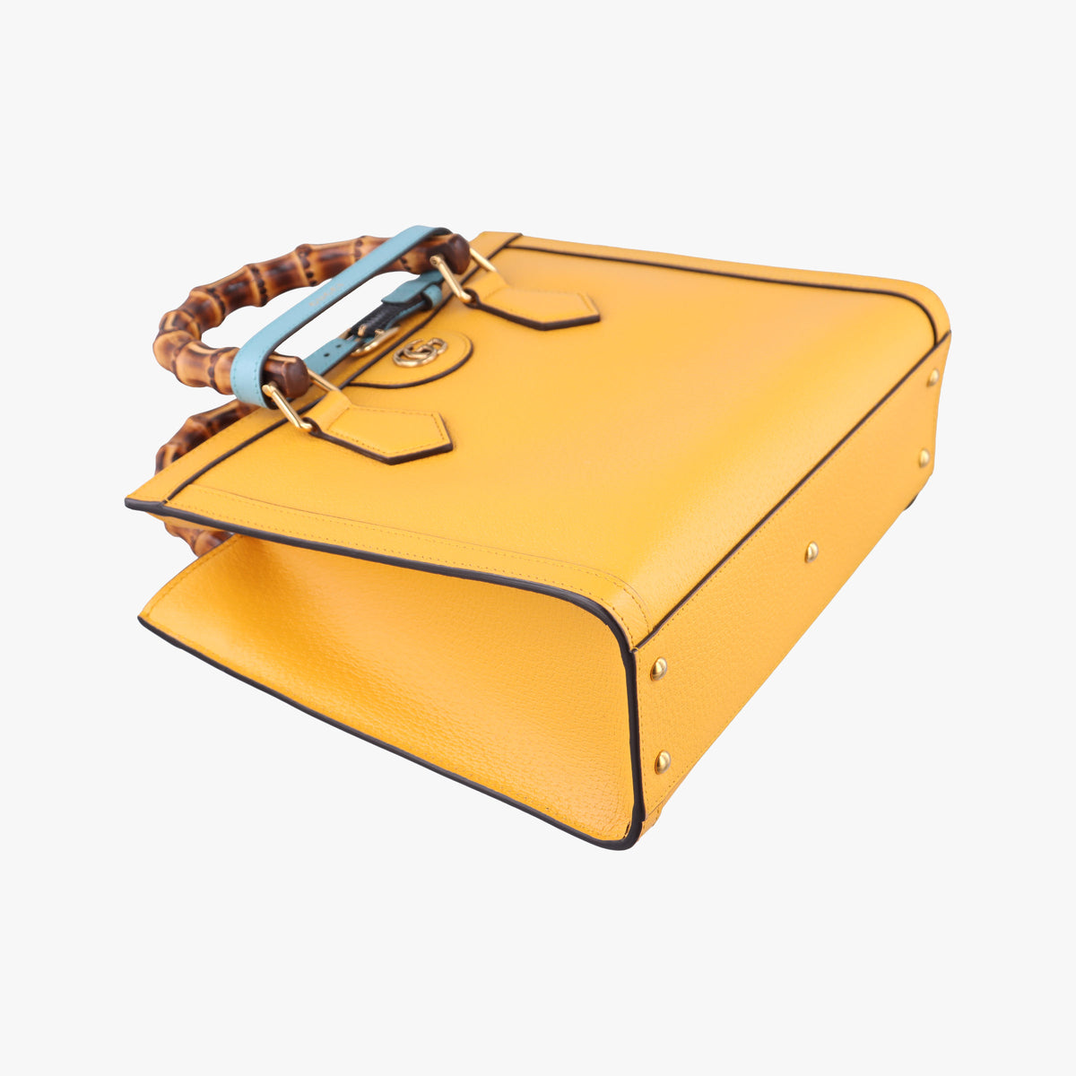 Pre-owned Gucci Diana Jumbo GG Mini Yellow Leather 702721 shoulderbag | stylenewstar