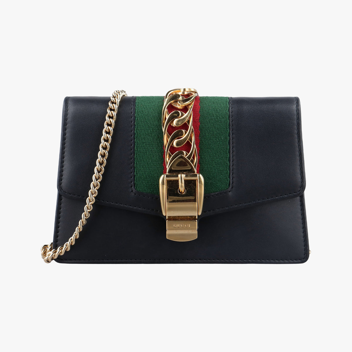 Pre-owned Gucci Sylvie Black Leather 494646 shoulderbag | stylenewstar