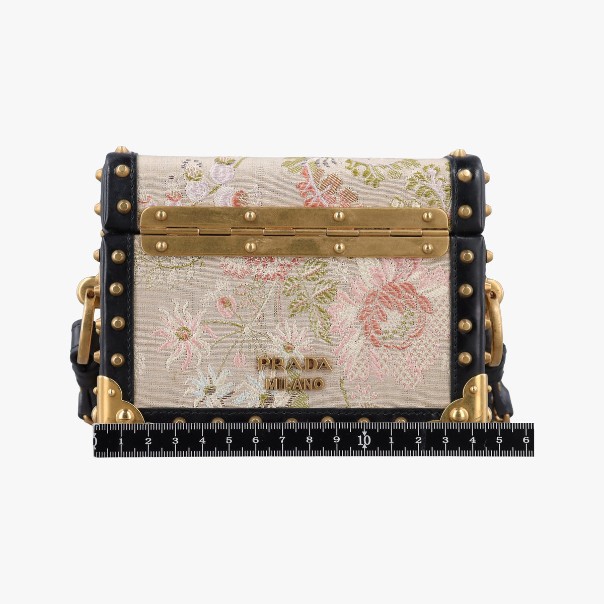 Pre-owned Prada Treasure Trunk Floral Pink x Multi Textile x Leather  shoulderbag | stylenewstar