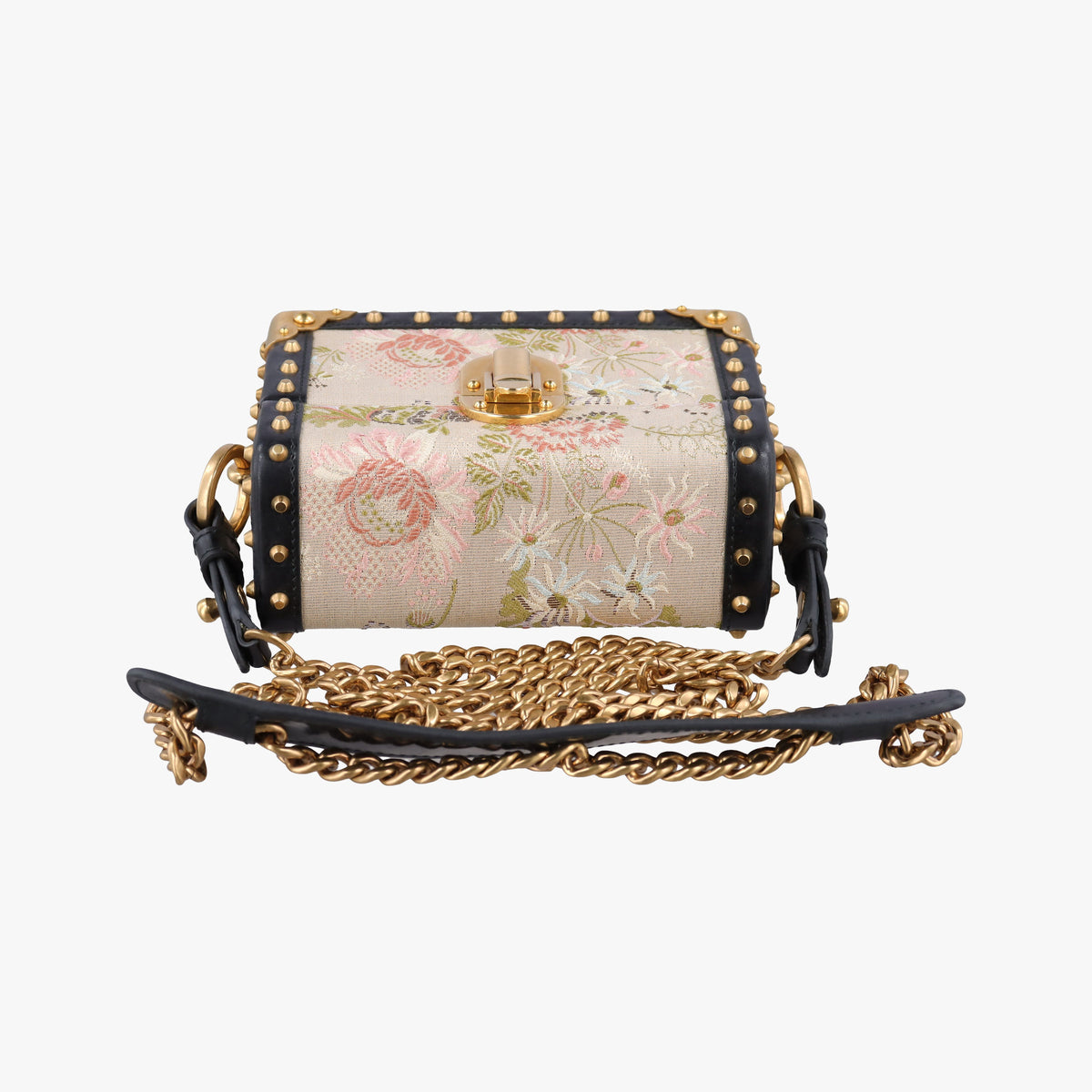 Pre-owned Prada Treasure Trunk Floral Pink x Multi Textile x Leather  shoulderbag | stylenewstar
