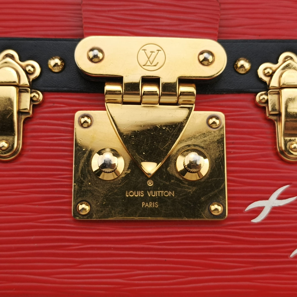 Pre-owned Louis Vuitton PETITE MALLE Noir×COQUELICOT epi×Leather M54651 shoulderbag | stylenewstar