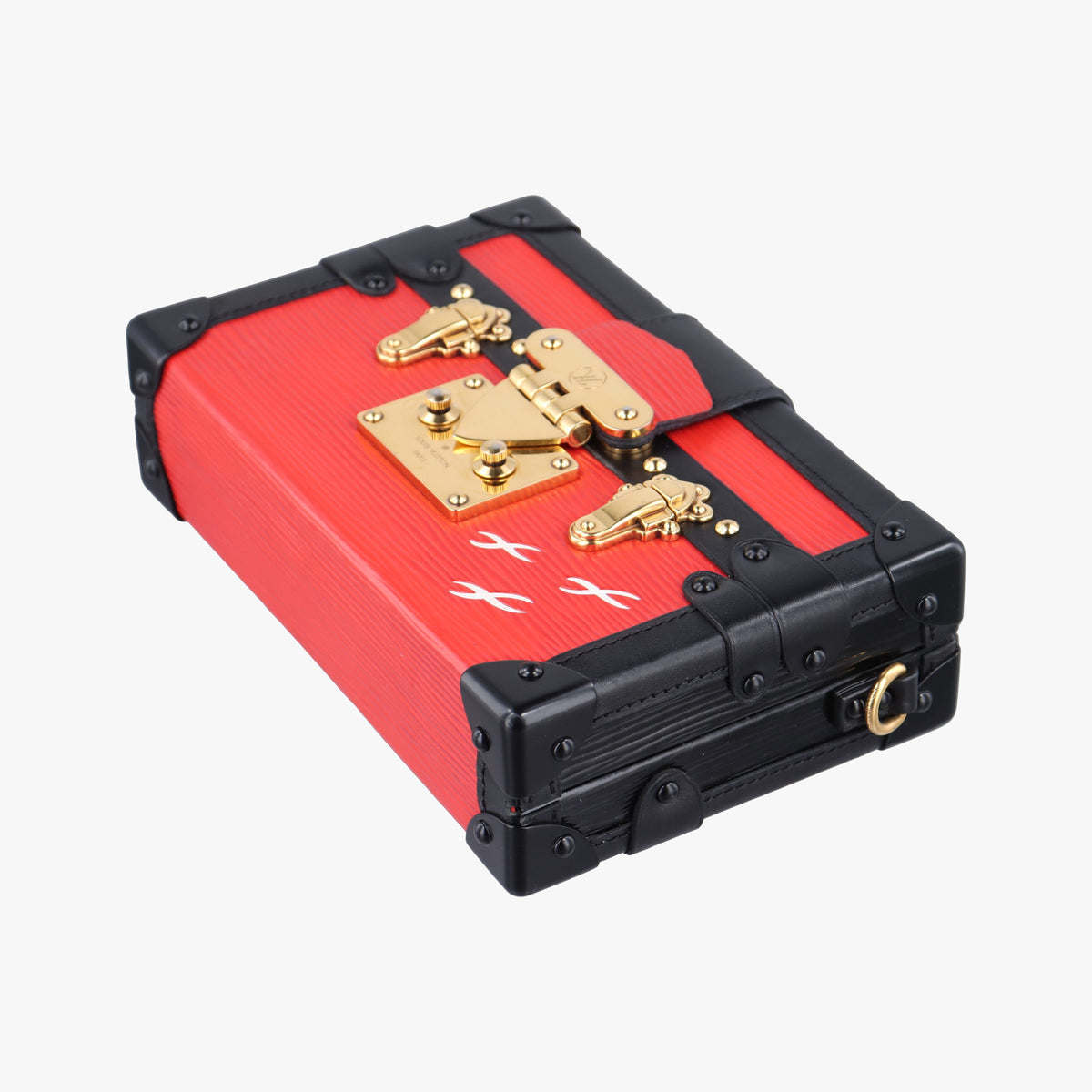 Pre-owned Louis Vuitton PETITE MALLE Noir×COQUELICOT epi×Leather M54651 shoulderbag | stylenewstar