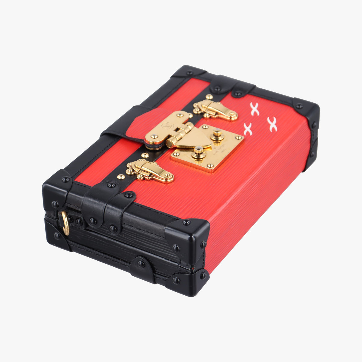 Pre-owned Louis Vuitton PETITE MALLE Noir×COQUELICOT epi×Leather M54651 shoulderbag | stylenewstar