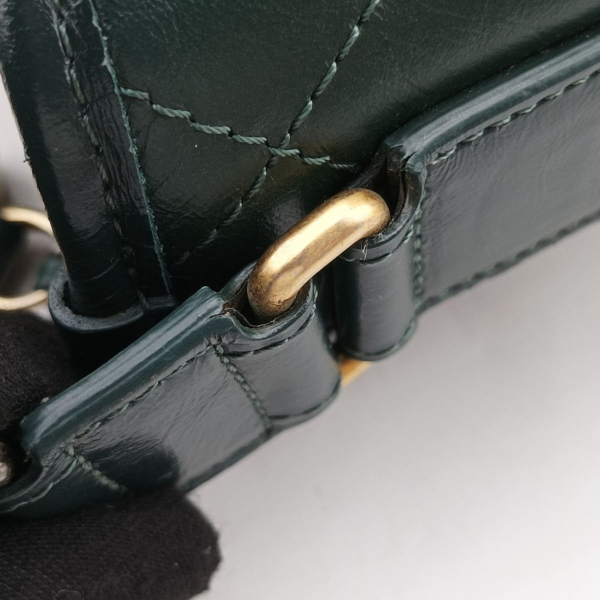 Pre-owned Chanel GABRIELLE Green Leather A93824 shoulderbag | stylenewstar