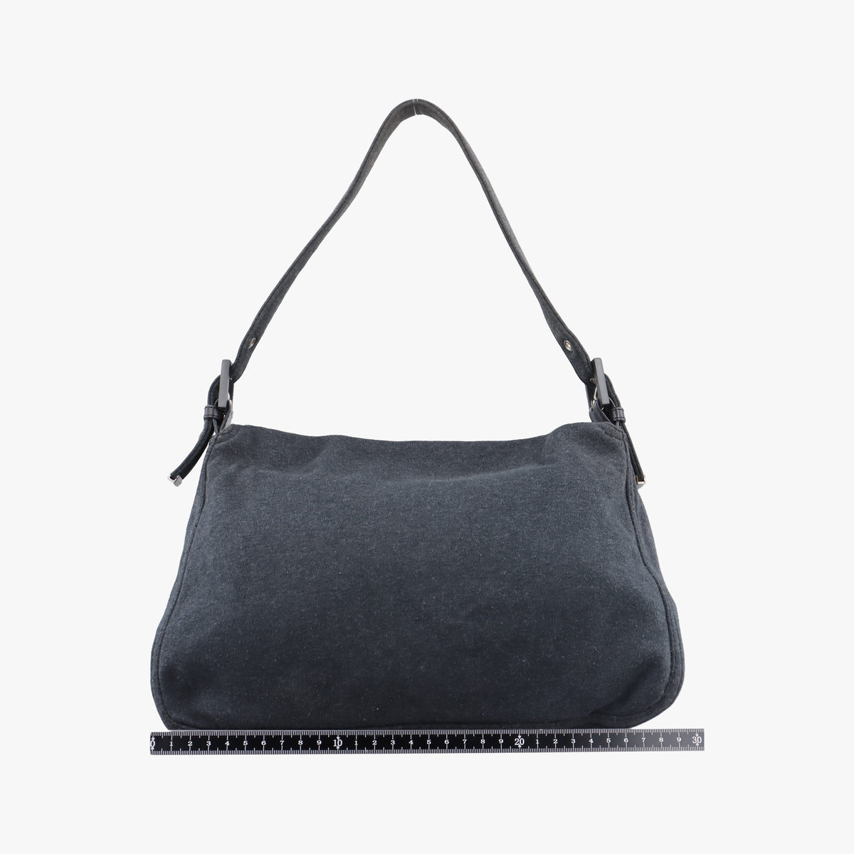 Pre-owned Fendi Mamma Baguette Grey Cotton 26325 shoulderbag | stylenewstar