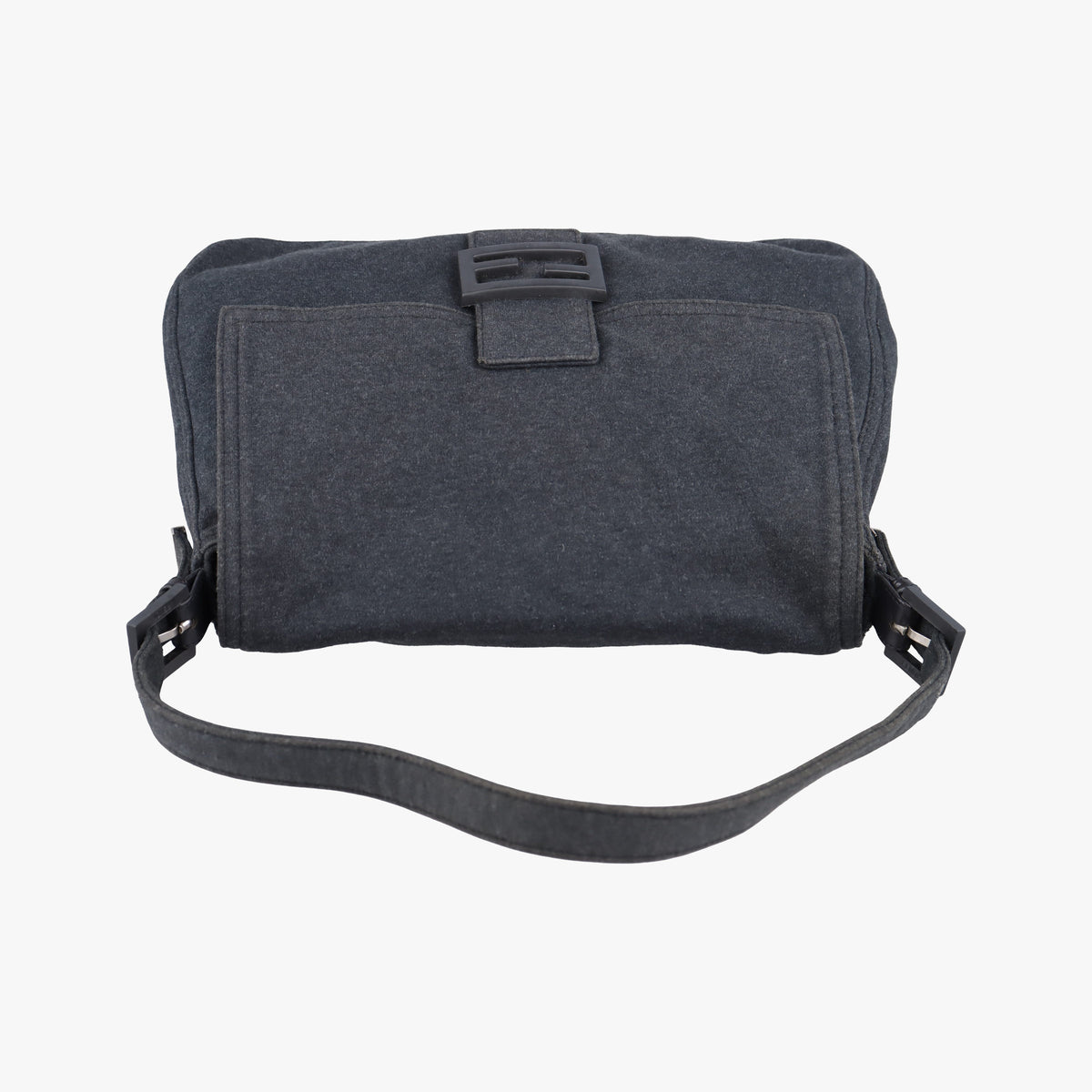 Pre-owned Fendi Mamma Baguette Grey Cotton 26325 shoulderbag | stylenewstar