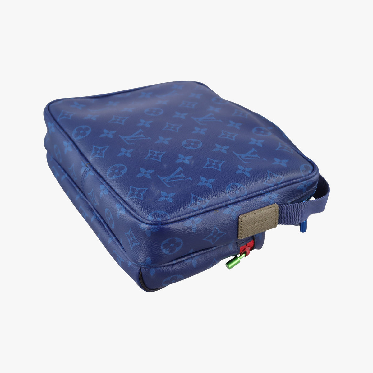 Pre-owned Louis Vuitton Monogram Pacific Messenger PM Blue×Green×Red Monogram canvas×leather M43829 shoulderbag | stylenewstar