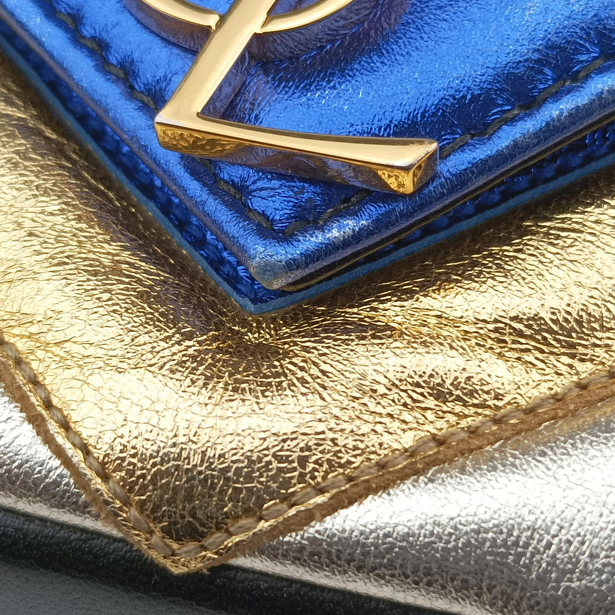 Pre-owned Yves Saint Laurent COLLEGE Rainbow Multicolour Leather 447977 shoulderbag | stylenewstar