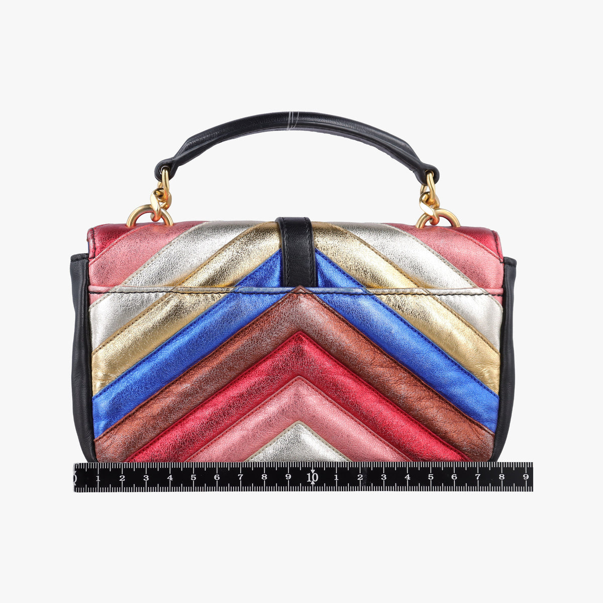 Pre-owned Yves Saint Laurent COLLEGE Rainbow Multicolour Leather 447977 shoulderbag | stylenewstar