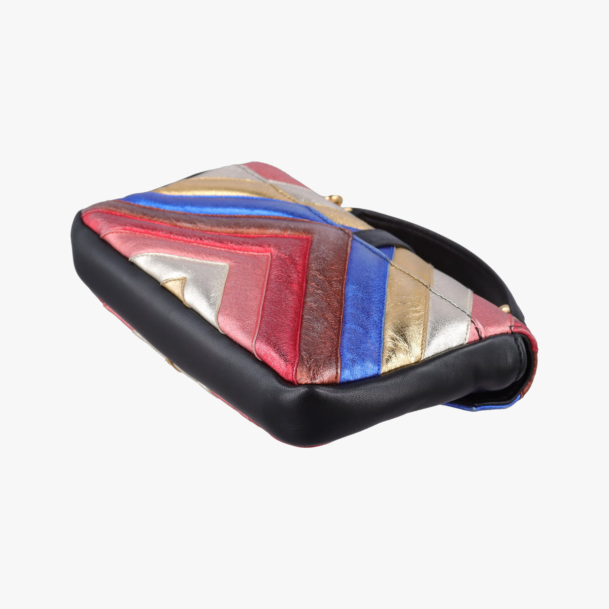 Pre-owned Yves Saint Laurent COLLEGE Rainbow Multicolour Leather 447977 shoulderbag | stylenewstar