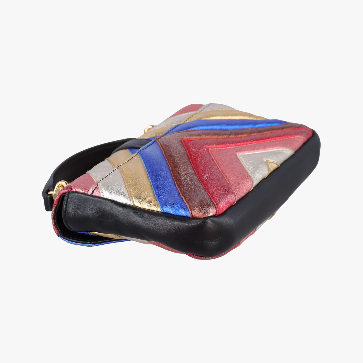 Pre-owned Yves Saint Laurent COLLEGE Rainbow Multicolour Leather 447977 shoulderbag | stylenewstar