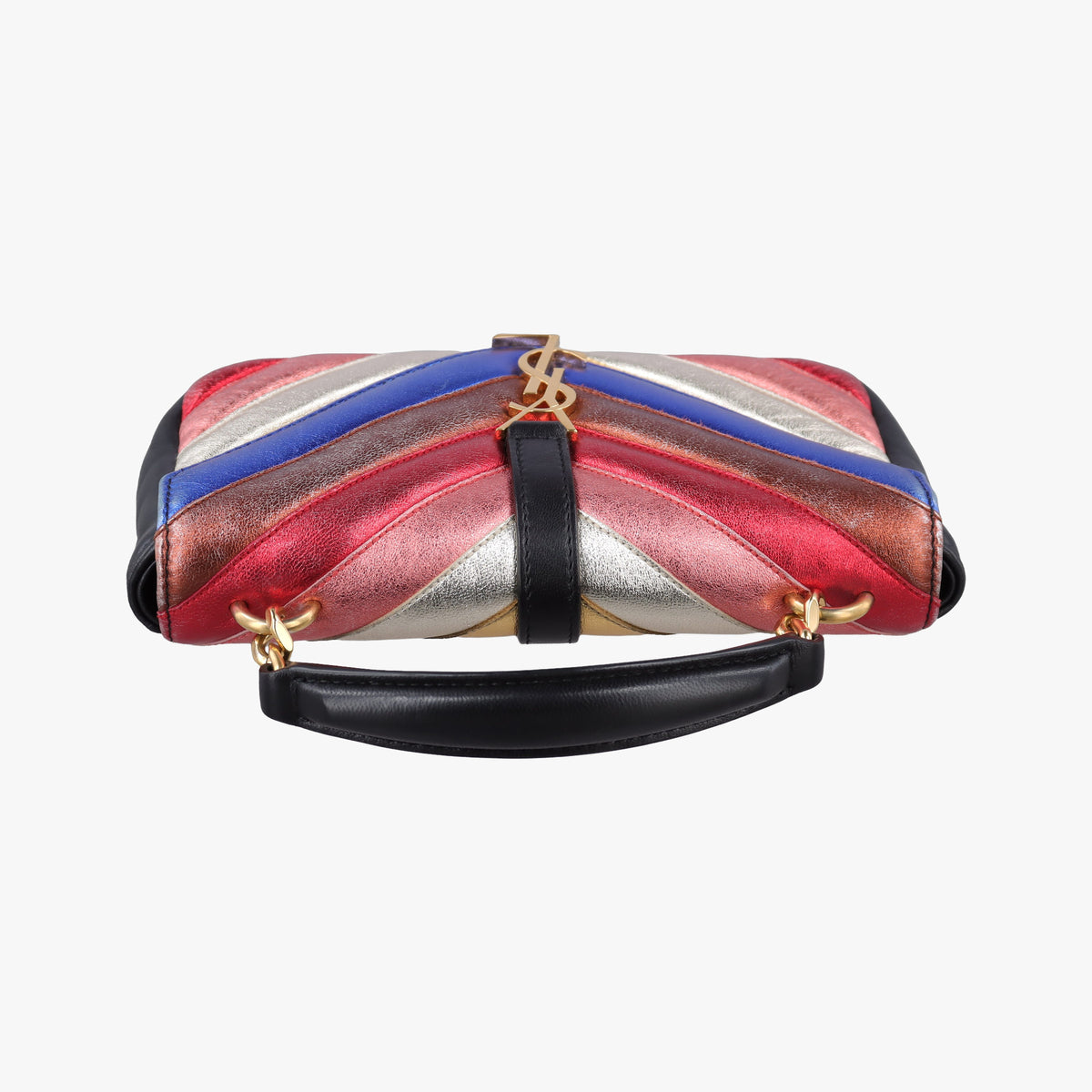 Pre-owned Yves Saint Laurent COLLEGE Rainbow Multicolour Leather 447977 shoulderbag | stylenewstar