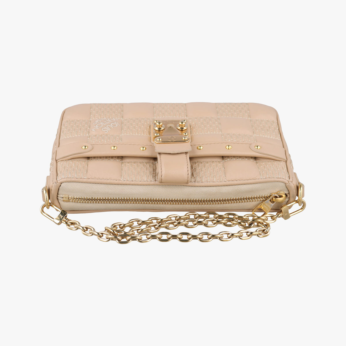 Pre-owned Louis Vuitton Pochette Troca Damier Giant Beige Lambskin M59048 shoulderbag | stylenewstar