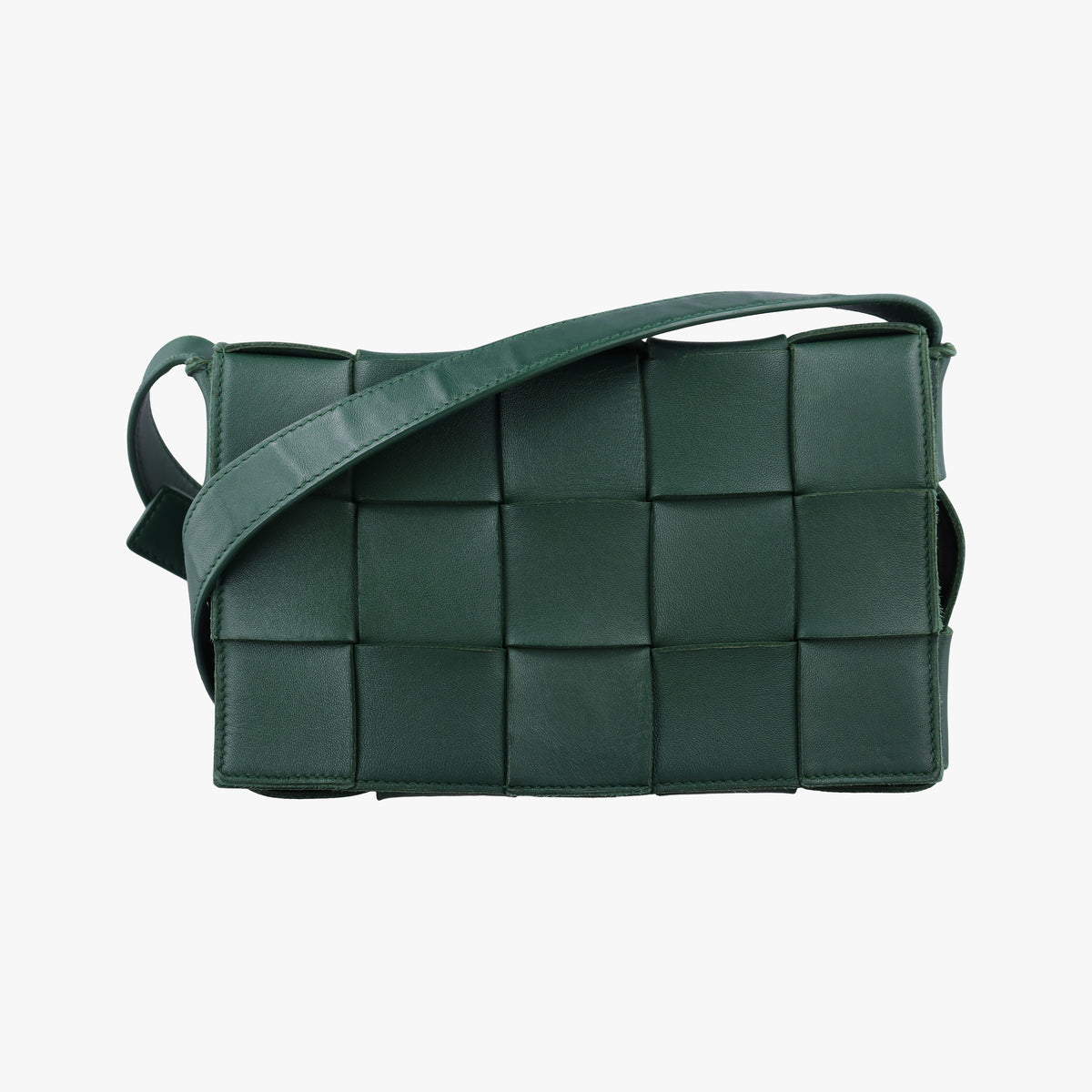 Pre-owned Bottega Veneta Cassette Green lambskin  shoulderbag | stylenewstar