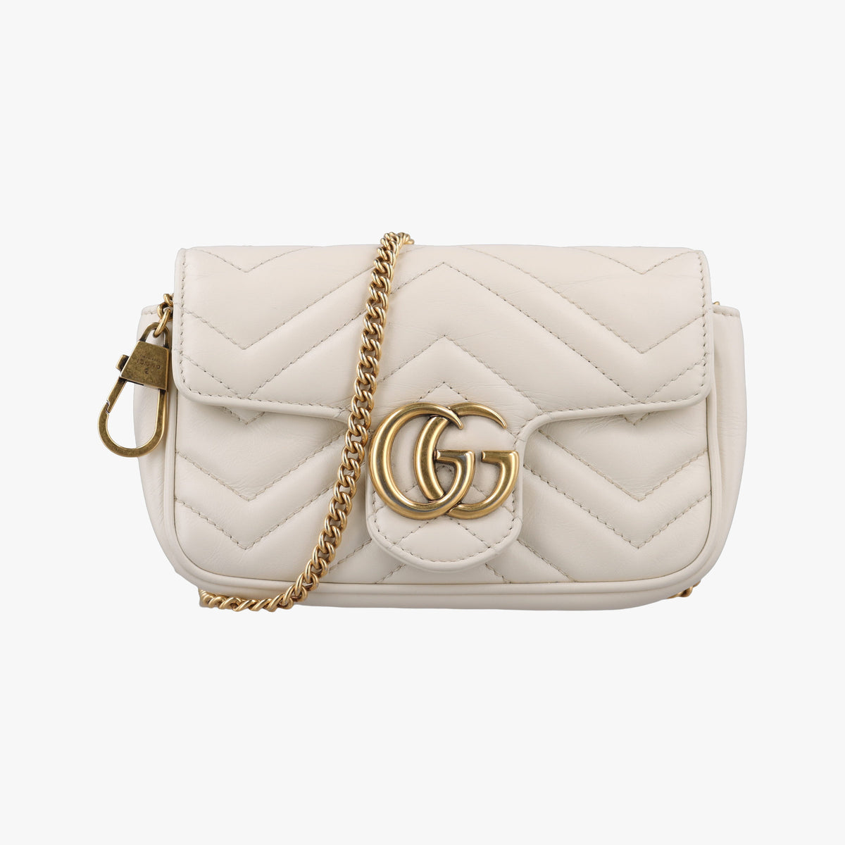Pre-owned Gucci GG Marmont White Leather 476438 shoulderbag | stylenewstar