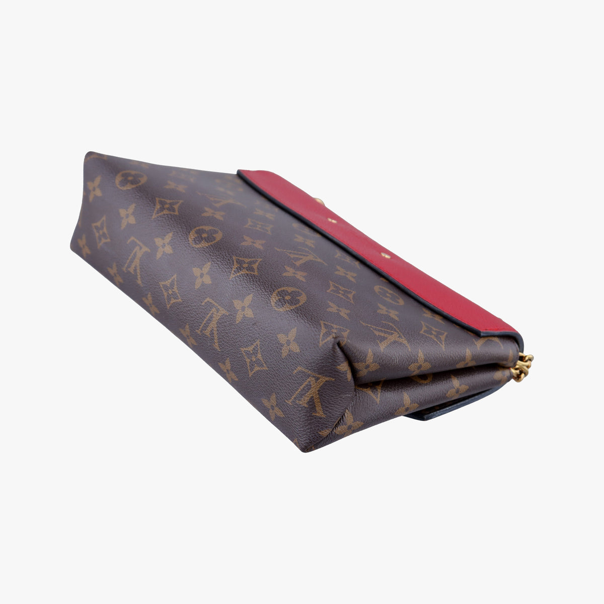 Pre-owned Louis Vuitton SAINT PLACIDE brown×CERISE Monogram Canvas×calf leather M43713 shoulderbag | stylenewstar